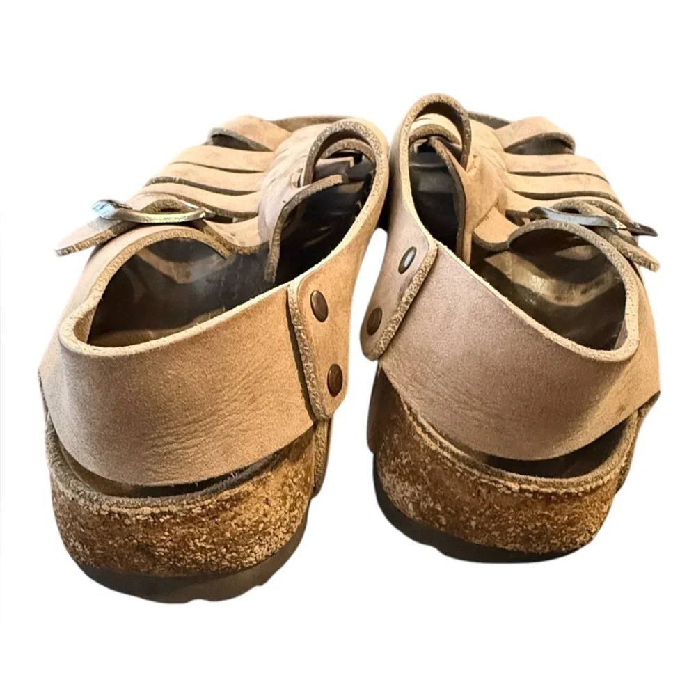 Birkenstock Papillio Phoenix fisherman leather cork 36 narrow snap buckle sandal